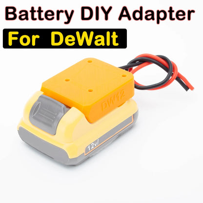 DIY Adapter Power Wheel for Dewalt 12V Series Li-ion Battery Connector 14 AWG Robotics-3D Print