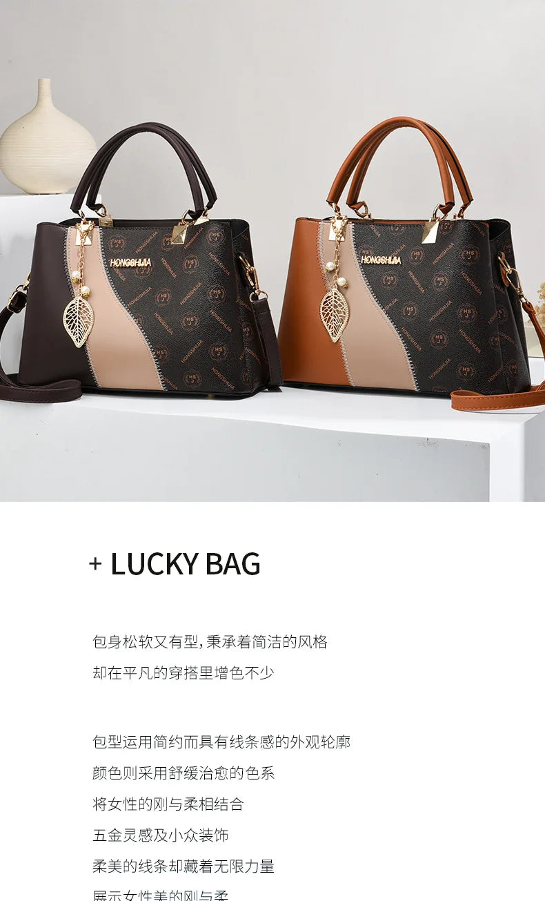 New Retro Printed Letter Laidies Handbag Portable Female Messenger Tote Sac High Quality Leather Women Crossbody Shoulder Bags