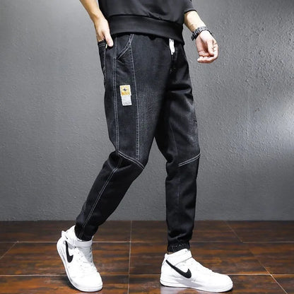 Cargo Jeans Men Denim Jogger Pants Baggy Jean Trousers Male Wide Leg Jeans New Streetwear Straight Baggy Elastic Waist Denim Pan