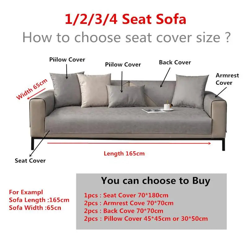 Linen Solid Color Sofa Mat  Simple Anti Slip Four Seasons Universal Seat Sleeve Living Room Modern Dustproof Protector Cover