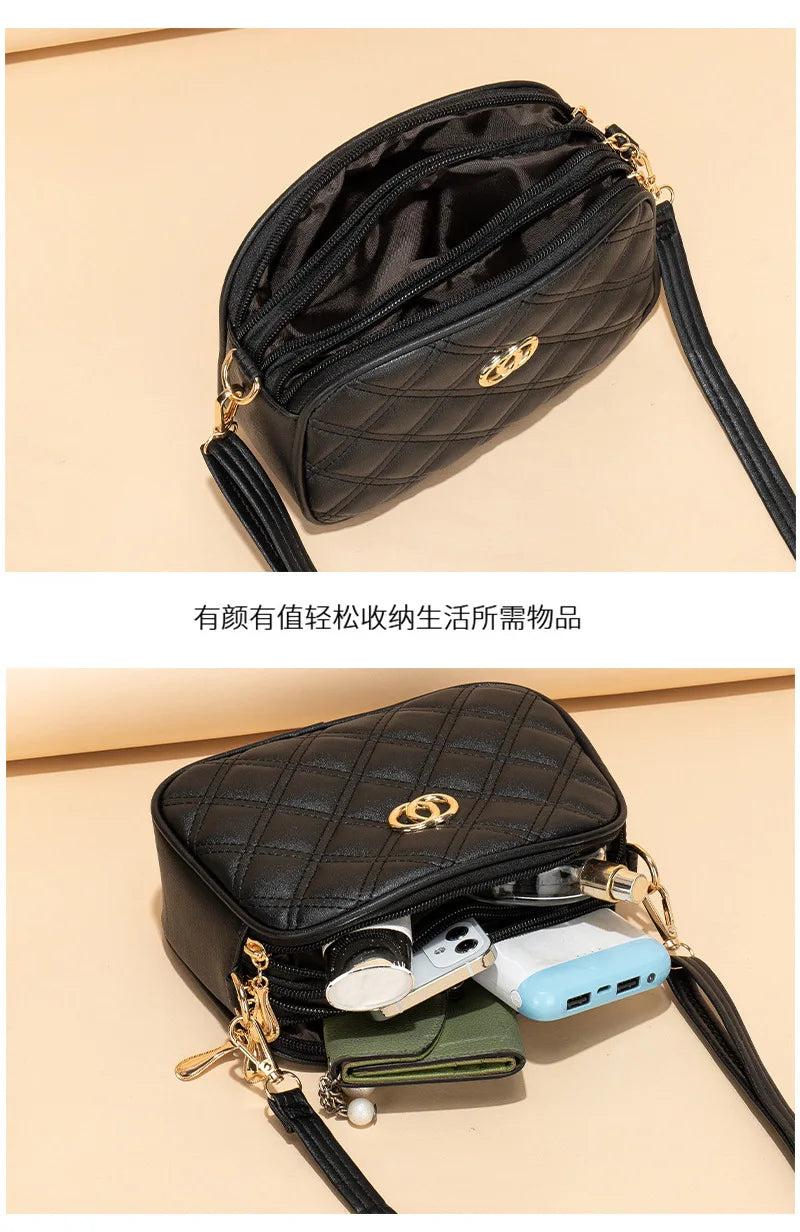 2024 new in quilted designer women's crossbody bag with chic gold logo purses and handbags bolsas de mujer shoulder bag ladies