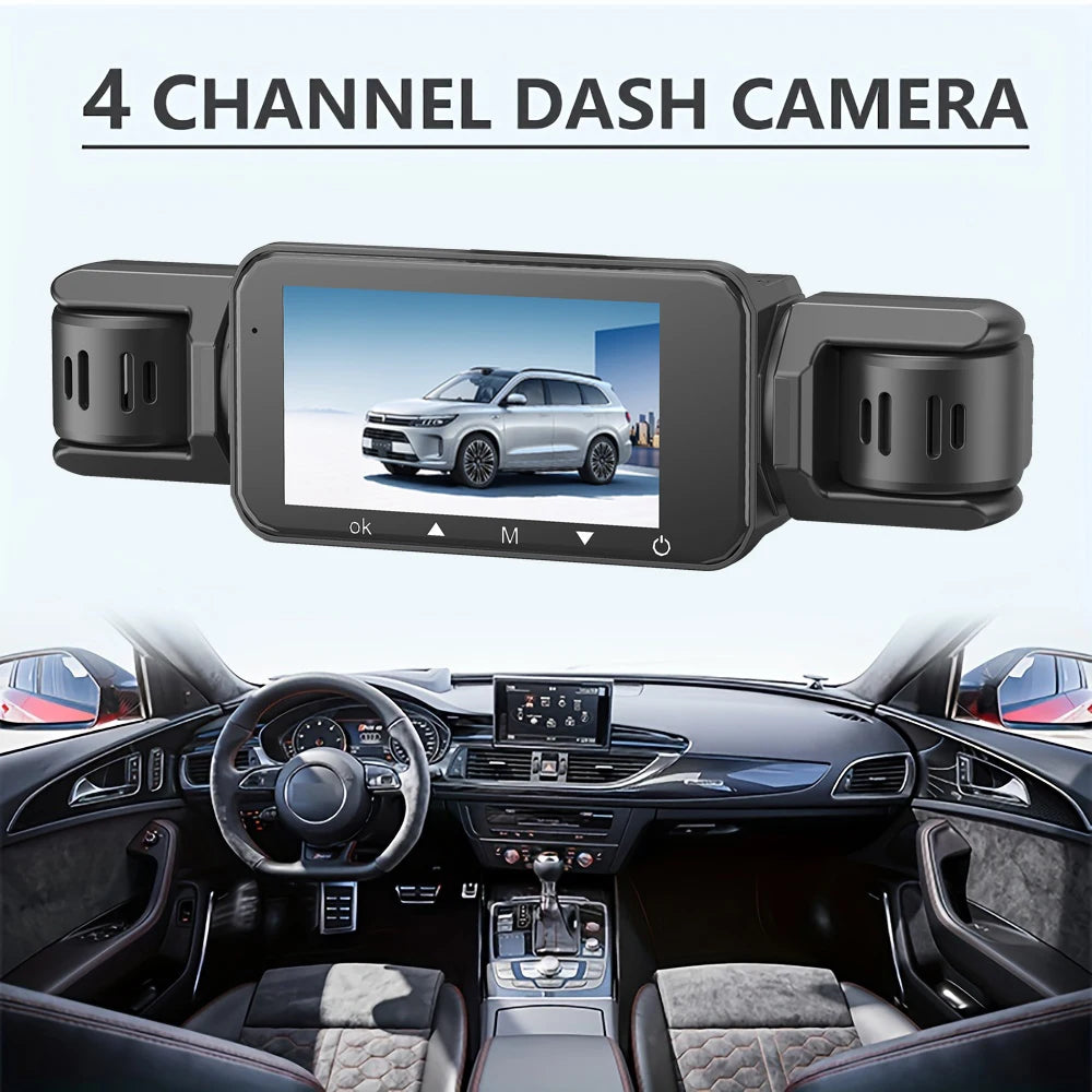 Caméra de tableau de bord de voiture 4CH boîte noire 4*1080P avec GPS WIFI caméra de tableau de bord enregistreur de conduite Vision nocturne moniteur de stationnement accessoires de voiture