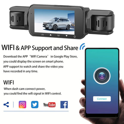 Caméra de tableau de bord de voiture 4CH boîte noire 4*1080P avec GPS WIFI caméra de tableau de bord enregistreur de conduite Vision nocturne moniteur de stationnement accessoires de voiture