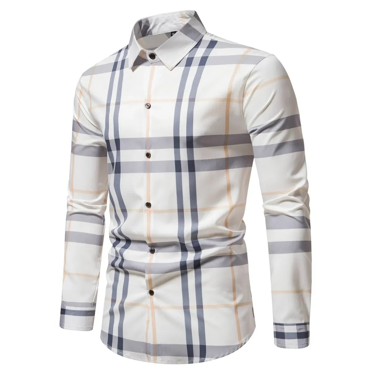 Men's New Spring and Summer Long Sleeve  Shirt Fashion Trend   Stripes Thin Casual Men Clothing  Men Shirts