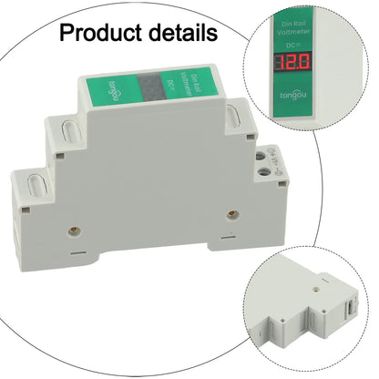 1-Way Voltage Meter DC Voltmeter 90x75x21mm 11V-310V DC For Din Rail Mount Voltage Meter LED Digital Display Detector Tools