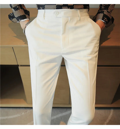 2023 Autumn New Solid Straight Casual Pant High Quality Fashion Simplicity Men Suit Pants Formal Business Office Social Trousers