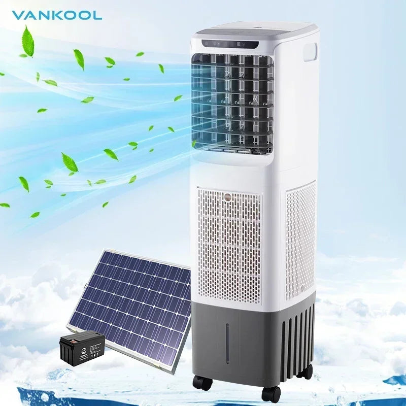 2500m3/h Solar Powered Portable Air Conditioner Solar Power Evaporative Rechargeable Air Cooler Fan 110V 12V 220V