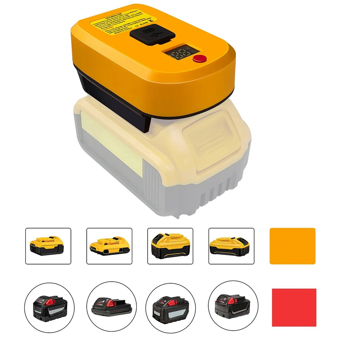 USB C Charger for DeWalt 20V Battery,2 Ports with USB-C Und USB-A,65W Fast Charger PD 3.0 Power Adapter USB Power Supply