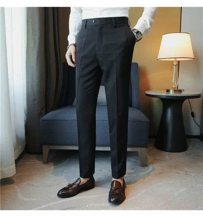 2023 Autumn New Solid Straight Casual Pant High Quality Fashion Simplicity Men Suit Pants Formal Business Office Social Trousers