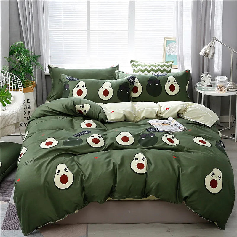 Solstice Bedding Set Duvet Cover Pillowcase Bed Linens Set Green Flowers Quilt Cover Beds Flat Sheet Twin Full Queen King Size