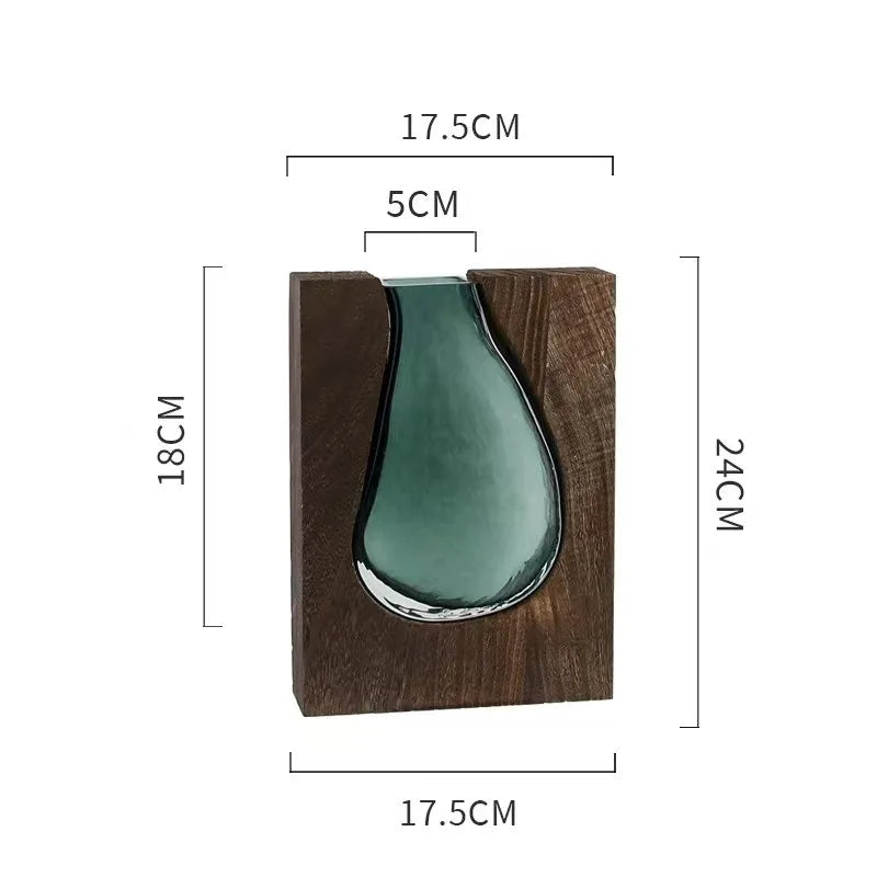 New Chinese Style Glass Vase Wholesale Decoration Home Accessories Living Room Entrance Hydroponic Flower Vase High-end Soft