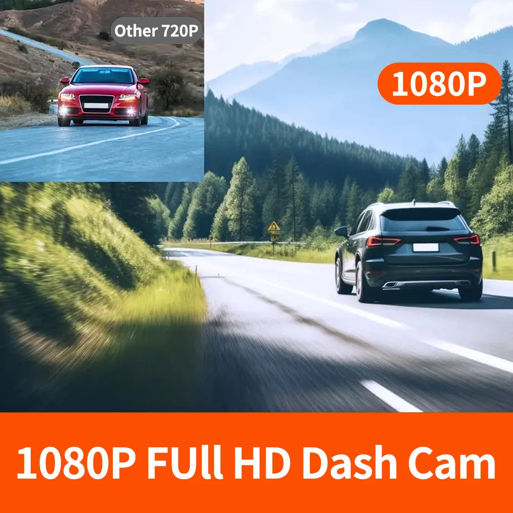 3 caméras Dash Cam 1080P caméra de recul avant et arrière Vision nocturne moniteur de stationnement voiture DVR 3 voies enregistreur vidéo de voiture avec cadeau