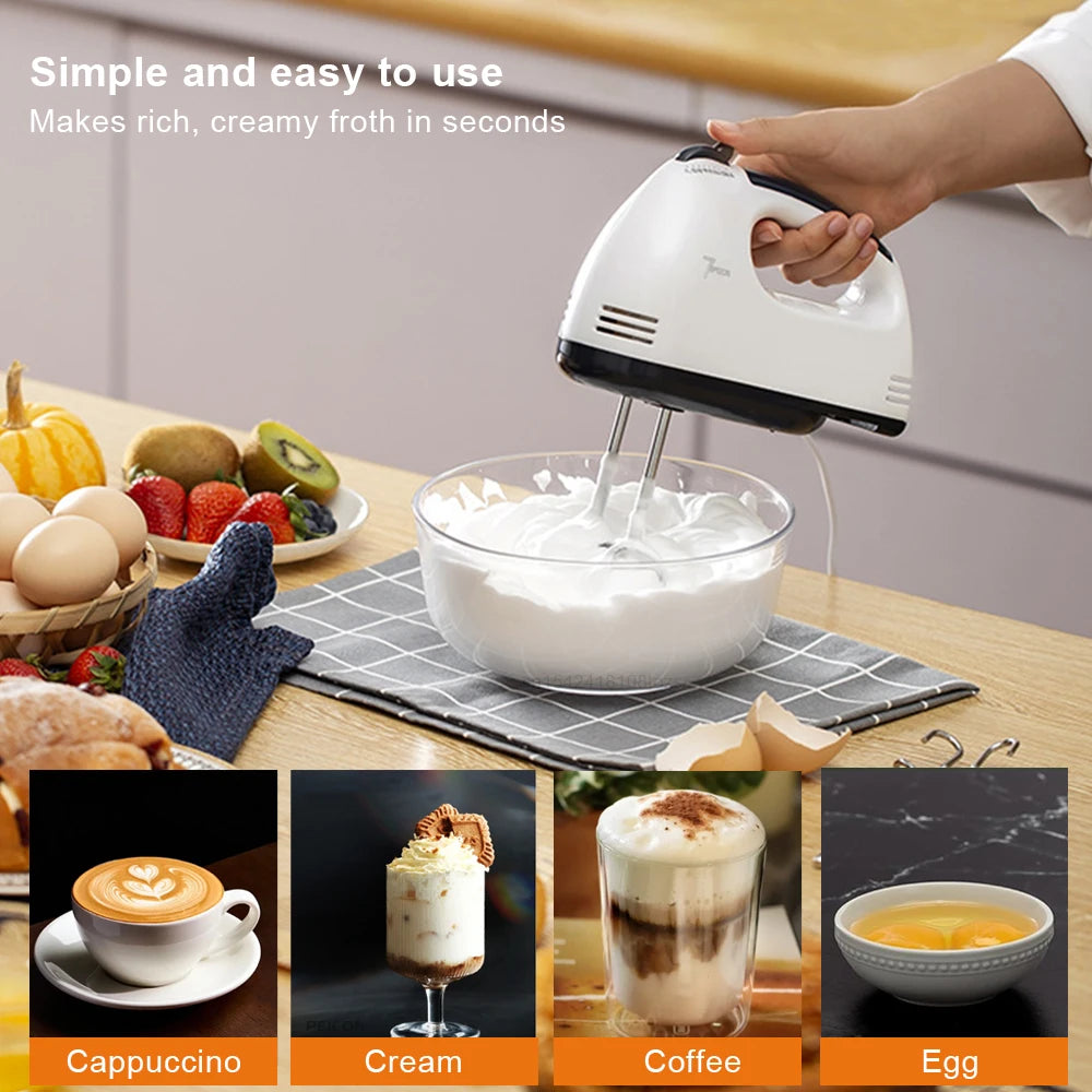 Electric Egg Beater Cream Egg White Blender for Kitchen Cooking Food Cake Bread Baking Dough Mixer Handheld Milk Frother Foamer