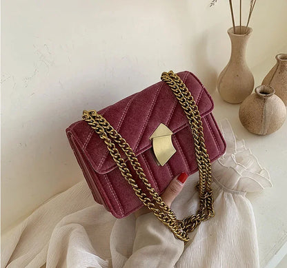 Luxury Women Handbag High Quality Velvet Mini Small Shoulder Bag Party Evening Clutch Fashion Flap Crossbody Tote Female Packag