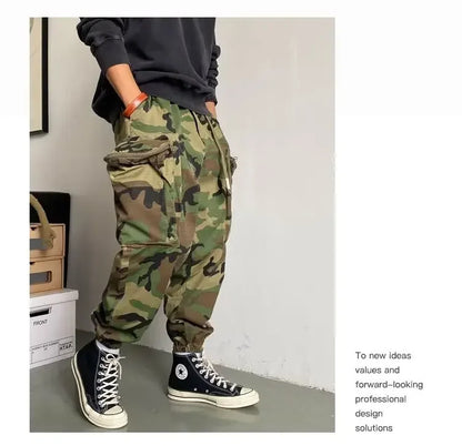 Autumnamerican Stylecasual Camouflage Cargo Pants Men's Loose-fit Trendy Brand Outdoor U.s. Military Style Harajuku Trousers