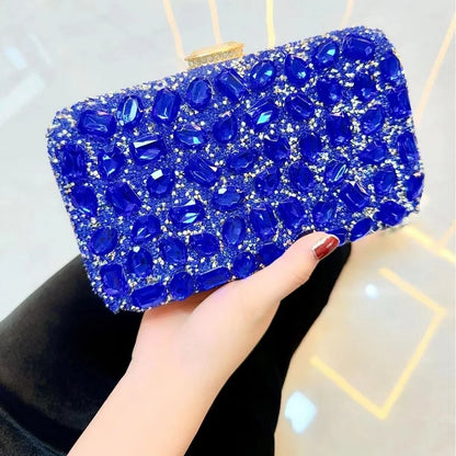 Women's Dinner Wedding Bag Studded Diamond Shoulder Crossbody Sequin Clutch Bag