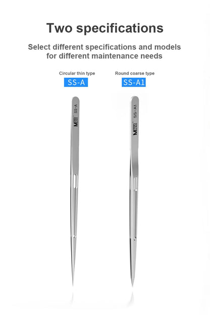 MaAnt SS-A SS-A1 SS-J Stainless Steel Tweezers for Phone Repair Universal Non-magnetic High Precision Jump Wire Clips