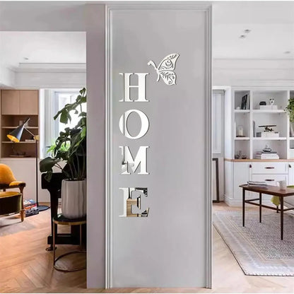 HOME Home Logo 3D Mirror Wall Sticker, Entrance Decoration, Home Decoration