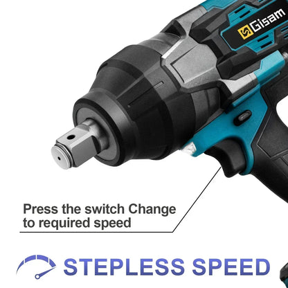 Gisam 3100NM Brushless Electric Wrench 3/4" Socket Cordless Wrench Screwdriver Car Repair Power Tool for Makita 18V Battery