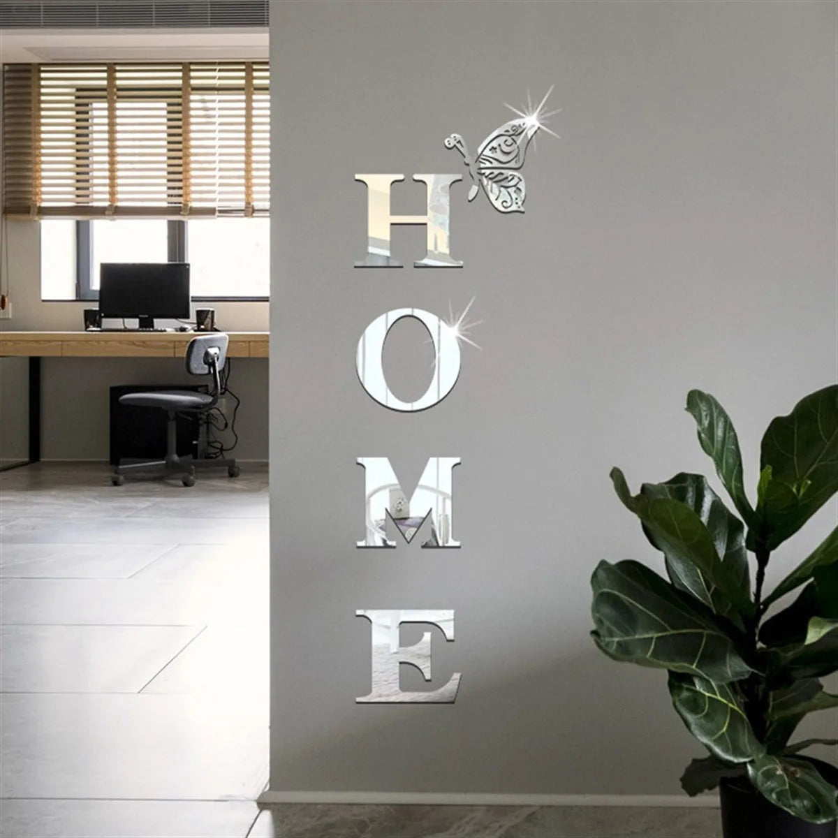 HOME Home Logo 3D Mirror Wall Sticker, Entrance Decoration, Home Decoration