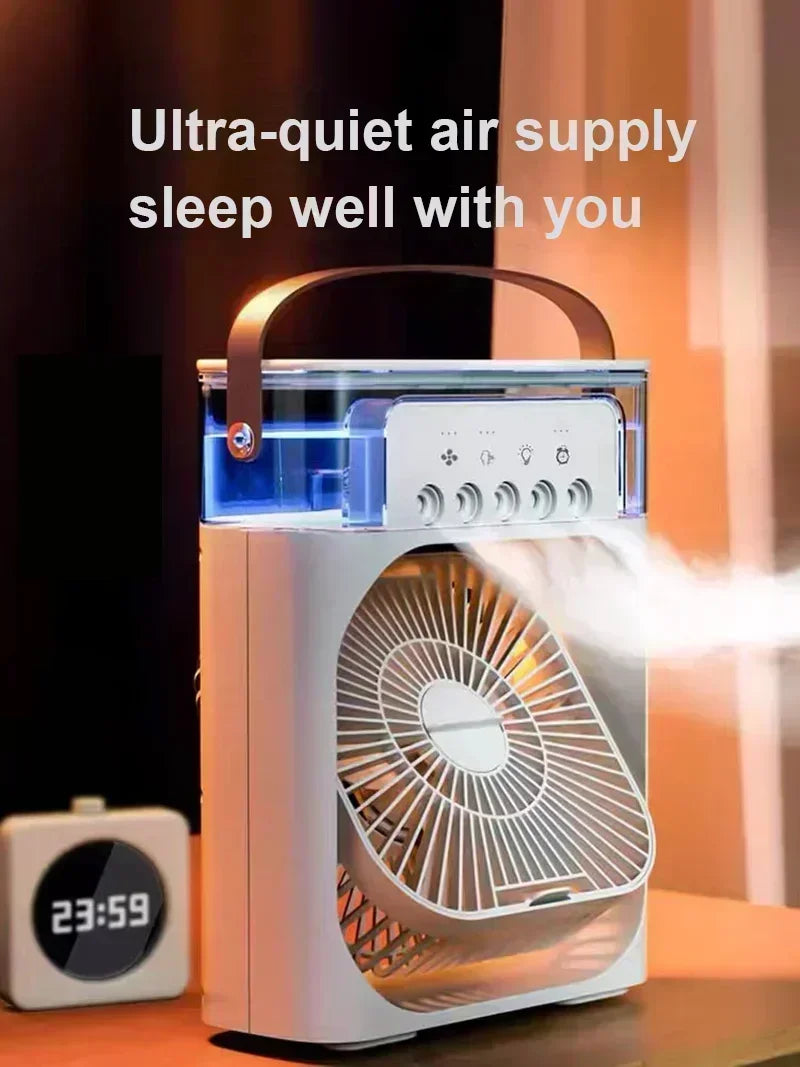 Portable 3 In 1 Fan AIr Conditioner Household Small Air Cooler LED Night Lights Humidifier Air Adjustment Home Fans Office Home