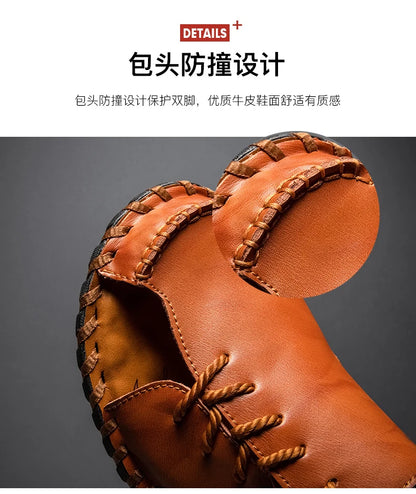 New In Sandals for Men Outdoor Beach Flats Breathable Casual Normal Leather Casual Anti Slip Designer Replica Summer Sandals