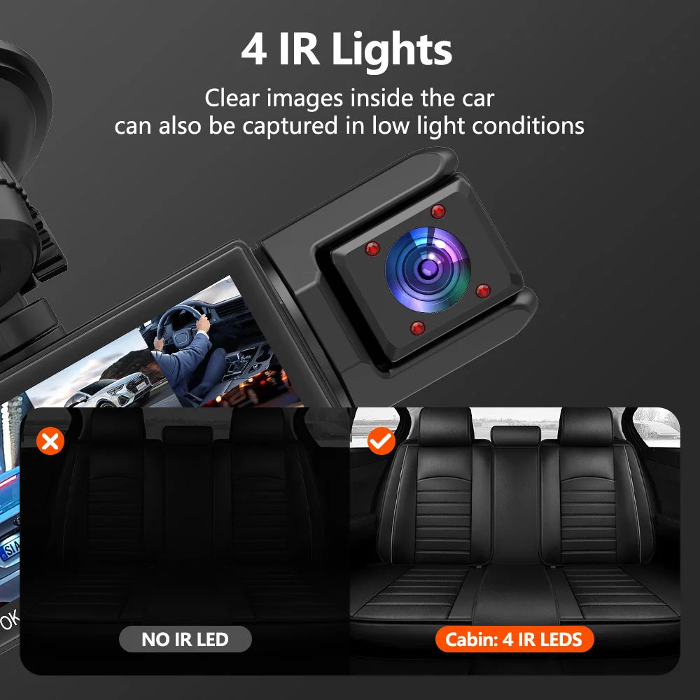 Caméra embarquée pour voitures FHD1080P Enregistreur de conduite Caméra de voiture DVR Vision nocturne Enregistreur vidéo Intégré Wi-Fi Tachographe Pièces automobiles