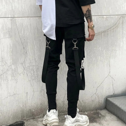 Men'S Cargo Pants Side Pockets Hip Hop Patchwork Sweatpants Outdoor Pencil Trousers For Man Long Fitness Trousers Ropa Hombre