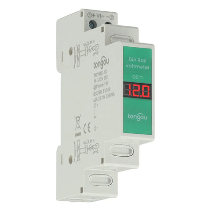 1-Way Voltage Meter DC Voltmeter 90x75x21mm 11V-310V DC For Din Rail Mount Voltage Meter LED Digital Display Detector Tools