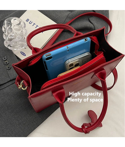 Fashionable Lightweight Solid Color Luxury Crossbody Bag Versatile Shoulder Bag Large Capacity Handheld Tote Bag For Women