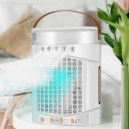 Portable Air Conditioners 600ml Tank Desktop Small AC Evaporative Coolers USB Charging Air Cooler Fans With LED Light 3 Wind