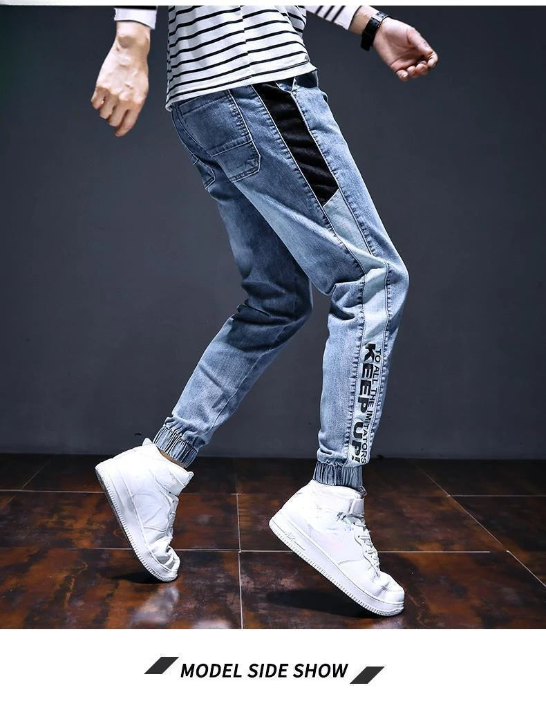 Man Cowboy Pants Harem Stretch Trousers Cargo Elastic Men's Jeans Buggy Classic Summer 2024 Trend High Quality Original Stylish