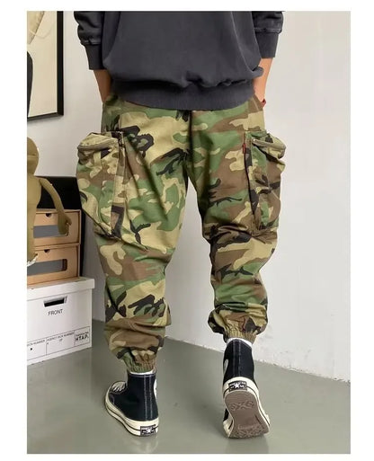 Autumnamerican Stylecasual Camouflage Cargo Pants Men's Loose-fit Trendy Brand Outdoor U.s. Military Style Harajuku Trousers