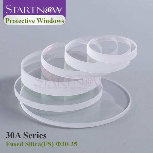 Startnow Dia.30/32/34mm Laser Protection Windows 30*5 34x5 Fused Silica Laser Cut Lens WSX 1064nm Fiber Penta Laser Welding Part