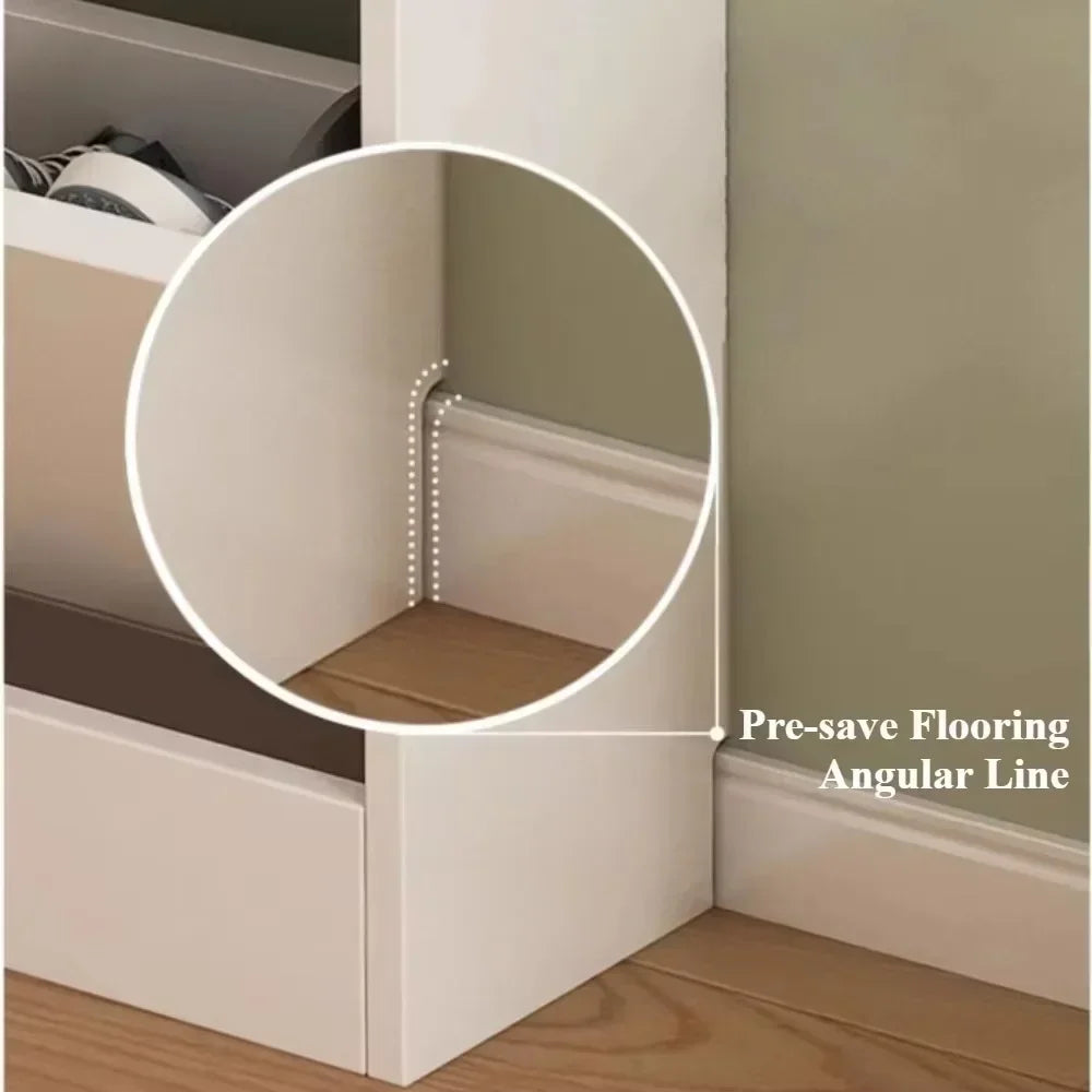 Flip Shoe Cabinet Household Large Capacity Wooden Storage Cabinet Simple Modern Balcony Thin Shoe Rack Dustproof Entrance Shelf