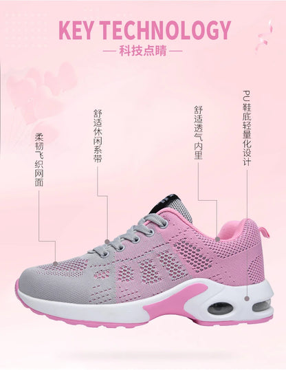 Women's Shoes Running Increase Heel Breathable Mesh Platform Summer Outdoor Light Vulcanize Sports Shoes Casual Walking Sneakers