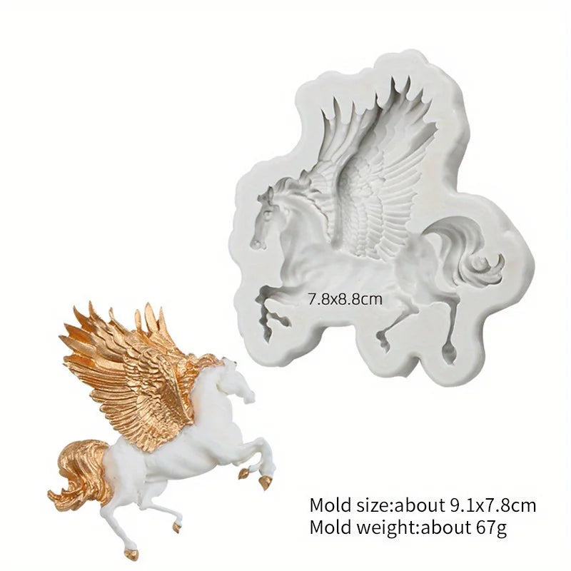 1pc Carousel Horse Silicone Cake Fondant Moulds Sugar Craft Cupcake Gum Paste Decorating Mould  chocolate mold  silicone mold