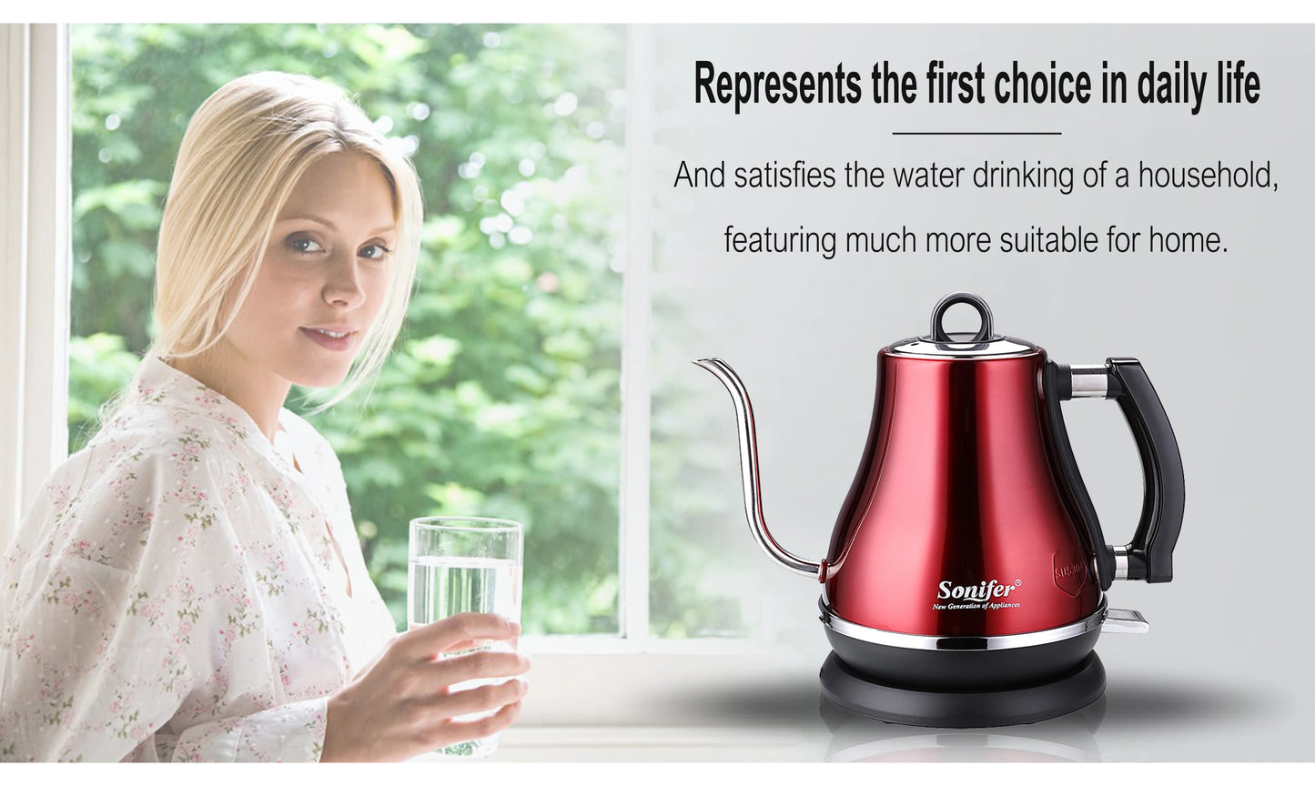 1.2L Gooseneck Electric Kettle Tea Coffee Thermo Pot Appliances Kitchen Smart Kettle Quick Heating Electric Boiling 220V Sonifer