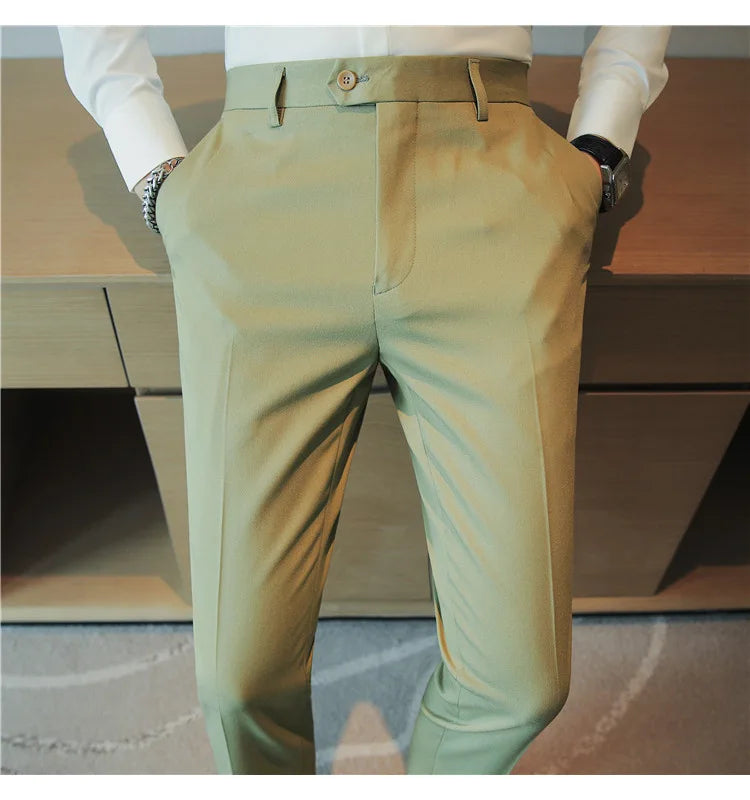 2023 Autumn New Solid Straight Casual Pant High Quality Fashion Simplicity Men Suit Pants Formal Business Office Social Trousers