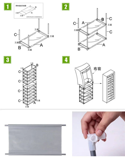 Shoe Rack Organizer Dustproof Shoe Cabinet Multilayer Minimalist Nonwoven Home Furniture Space-saving Cabinets Shoe Shelf