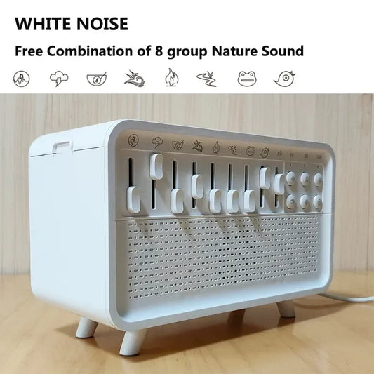 4 in 1 HIFI Bluetooth Speaker White Noise Sleep Aid Night Light Humidifier Machine with Free Combination of 8 Goup Nature Sound