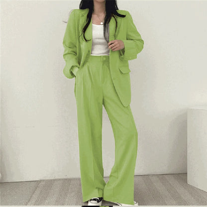 Fashion 2024 Spring and Autumn Small Suit Retro jacket slim 2-piece Set For Women Korean Style Casual Top and Pants Suit