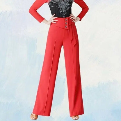 Autumn New Temperament Simple Fashion Versatile High Waist Wide Leg Pants Women Solid Button Dance Casual Straight Trousers 2023