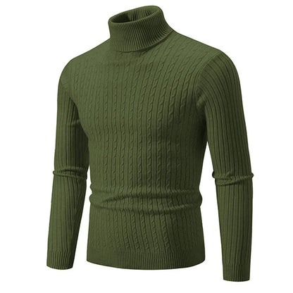 Winter High Neck Thick Warm Sweater Men Turtleneck Brand Mens Sweaters Slim Fit Pullover Men Knitwear Male Double Collar