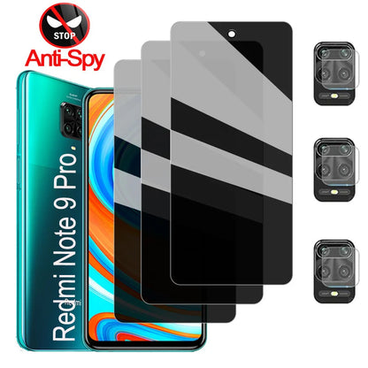 Privacy Glass For Xiaomi Redmi Note 9 Pro Privacy Screen Protector For Redmi Note 9 Pro pelicula privacy Redmi Note 9 10 11 Pro Anti Peeping Film Redmi Note 12 Pro 5G accessories