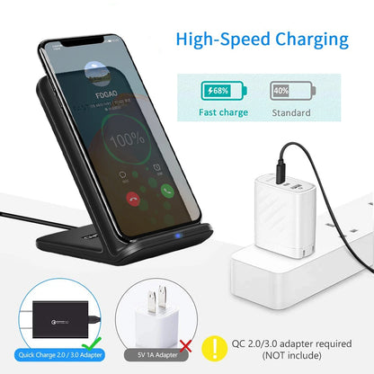 DCAE 30W Wireless Charger Stand For iPhone 15 14 13 12 11 XR 8 Induction Fast Charging Station for Samsung S22 S21 Phone Holder