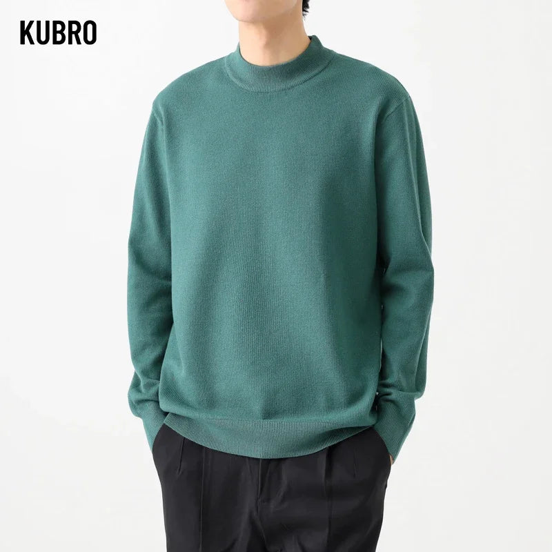 KUBRO Sweater Men Casual High Quality Cotton Pullover Knitted Sweaters Male 2023 Winter Fashion Brand Men‘s Pullover Sweaters