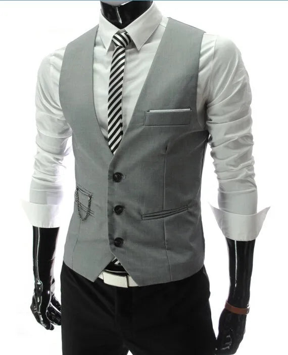 New Arrival Dress Vests For Men Vest Slim Fit Mens Suit Vest Male Waistcoat Gilet Homme Casual Sleeveless Formal Business Jacket