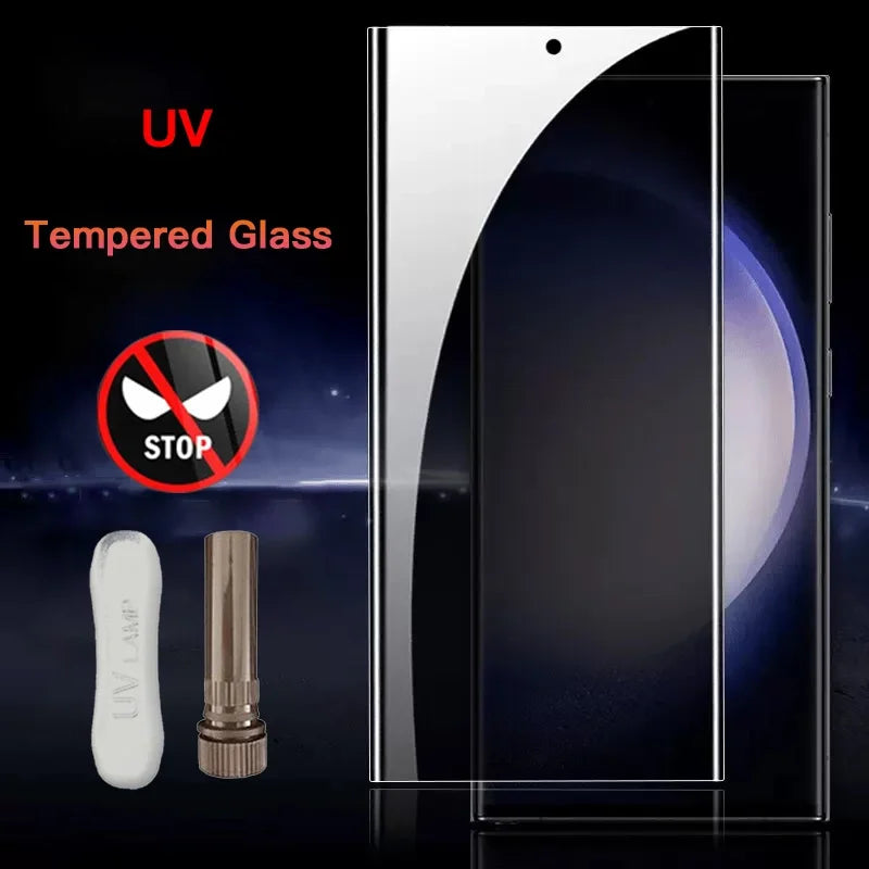 1-3PCS Anti-Spy UV Tempered Glass For Samsung Galaxy S24 S23 S22 S21 Ultra With Tool For S24Ultra Privacy Screen Protector