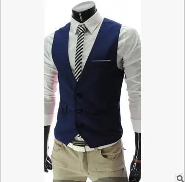 New Arrival Dress Vests For Men Vest Slim Fit Mens Suit Vest Male Waistcoat Gilet Homme Casual Sleeveless Formal Business Jacket